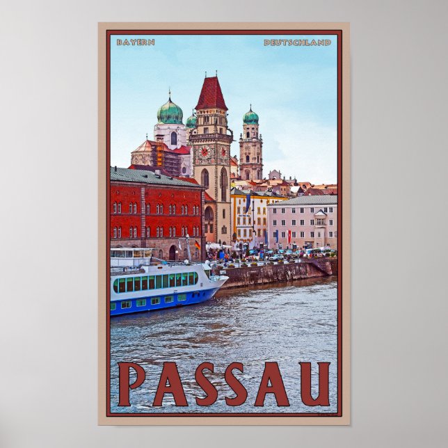 Poster Passau - Donau Waterfront (Devant)