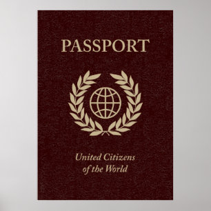 Poster passeport marron