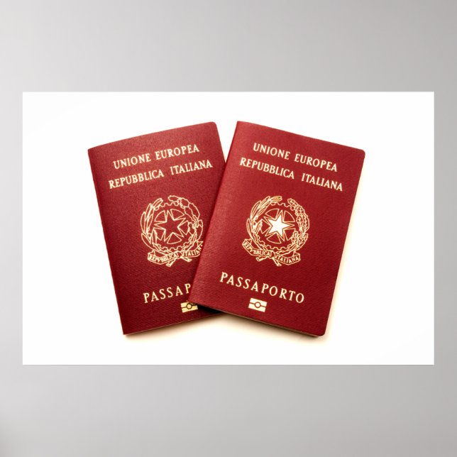 Poster Passeports électroniques biométriques italiens (Devant)
