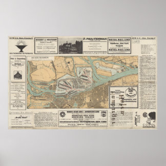 Poster Passerelle vers le monde : Carte du port de Hambou