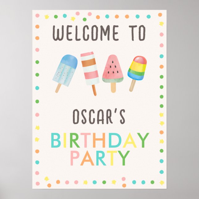 Poster Passez chez nous et fêtez les glaces Anniversaire  (Devant)