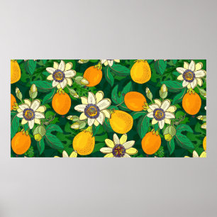 Poster Passionflower (passion, fruit de la passion) sur u