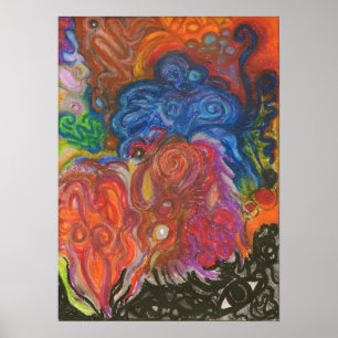 Poster Pastel à l'huile Abstraite