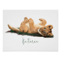 Pastel Baby Lion Cub Soft Wildlife Art Imprimer