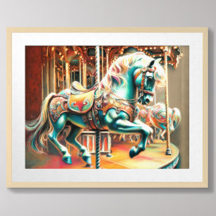 Poster Pastel Carousel Cheval Merry Go Round