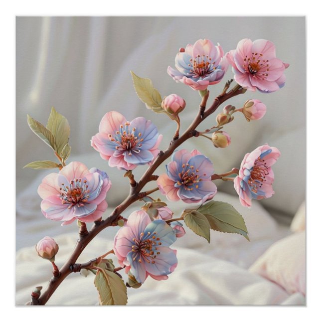 Poster Pastel Cherry Blossom : Soft Botanical Art (Devant)