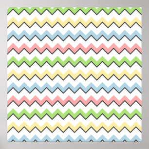 Poster Pastel Chevron-Drop Shadow par Shirley Taylor