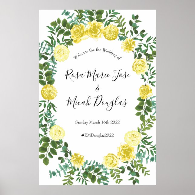 Poster Pastel clair Peony et Rose Floral Mariage (Devant)
