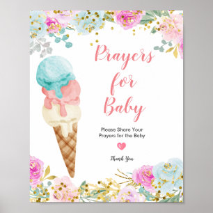 Poster Pastel Crème glacée Prières pour Baby Sign