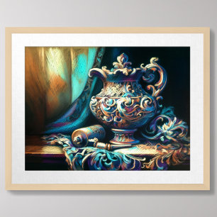 Poster Pastel Dessin Tissu de bateau à vie fixe