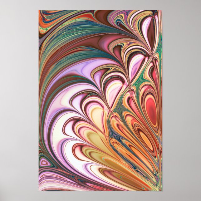 Poster Pastel Feather Fractal (Devant)