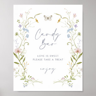 Poster Pastel Fleur sauvage Fête des mariées Barre de bon