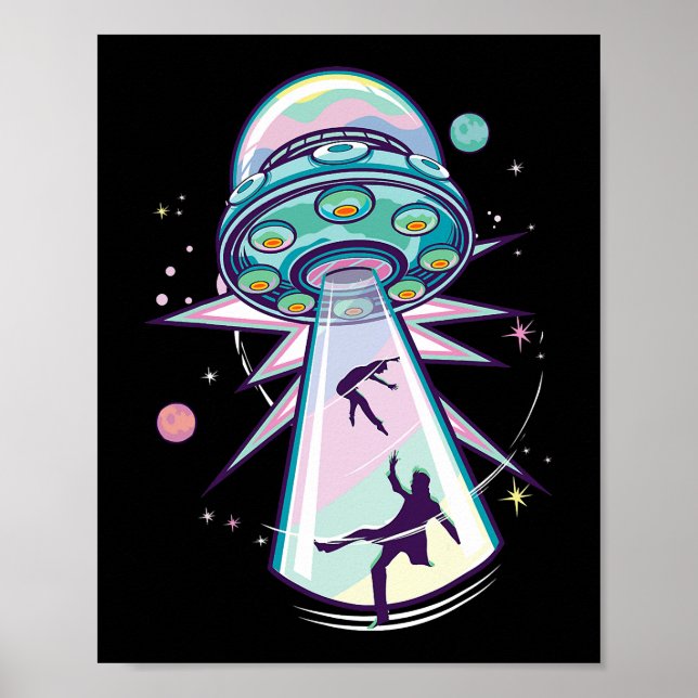 Poster Pastel Goth Alien Abduction Esthétique vaisseau sp (Devant)