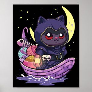 Poster Pastel Goth Kawaii Anime Ferryman Chat Avec Fil Cr