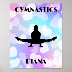 Poster Pastel Hearts GYMNASTICS Personnalisé