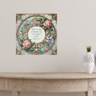 Poster Pastel Jardin Rose Personnalisable Versets bibliqu