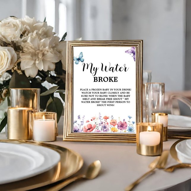 Poster Pastel my water brisé Baby Baby shower signe du je (Créateur téléchargé)