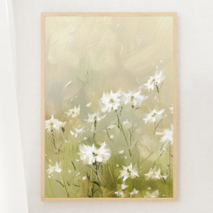 Poster Pastel Olive Green Fleur sauvage Meadow Imprimer 1