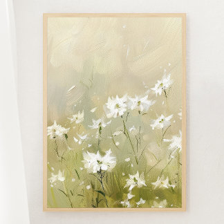 Poster Pastel Olive Green Fleur sauvage Meadow Imprimer 1