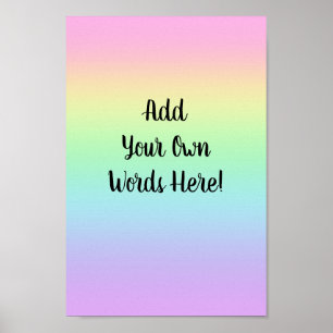 Poster Pastel personnalisé Arc-en-ciel