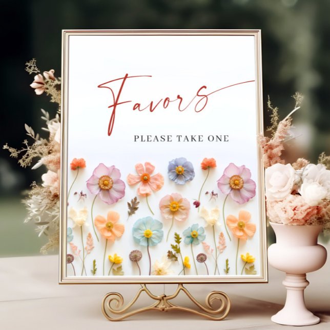 Poster Pastel Pink Blush Bohemian Fleurs sauvages favoris (Créateur téléchargé)