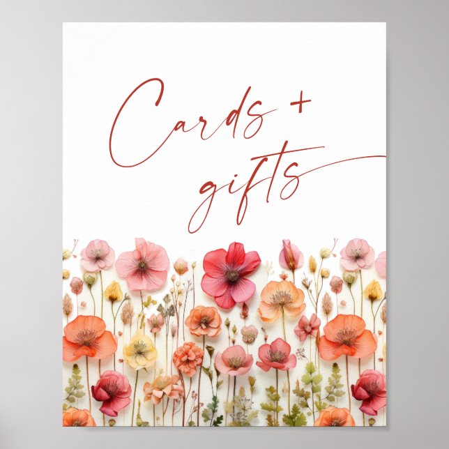 Poster Pastel Pink Fleur sauvage Cartes et Cadeaux (Devant)