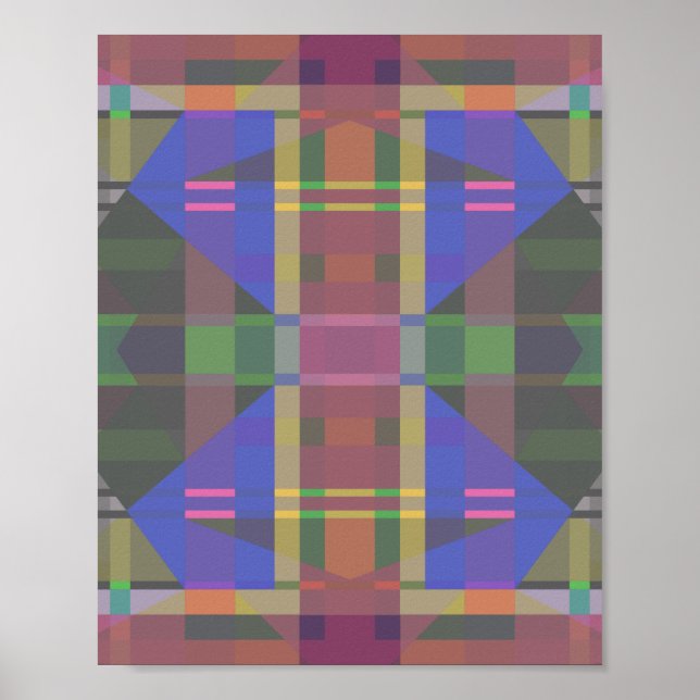 Poster Pastel rainbow Colorful Geometric (Devant)