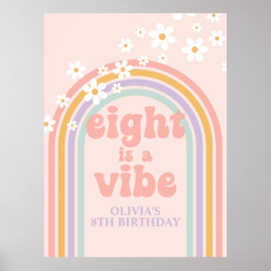 Poster Pastel Rainbow Retro Eight est une ambiance 8e ann