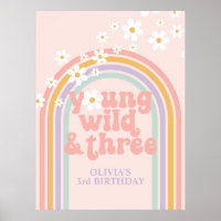 Pastel Rainbow Retro Young Wild Three 3e anniversa