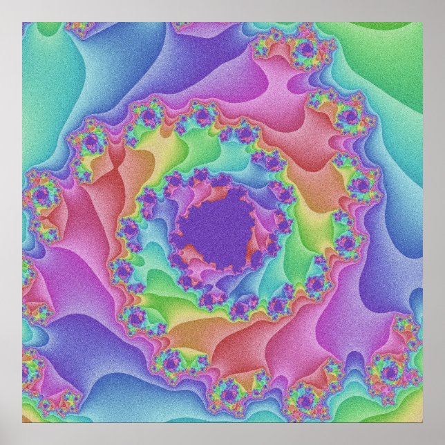 Poster Pastel Rainbow Spiral personnalisé (Devant)