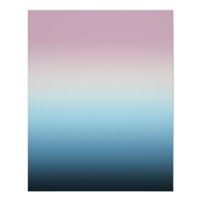 Poster Pastel rose et bleu Dégradé Indigo Rose Ombre (Devant)