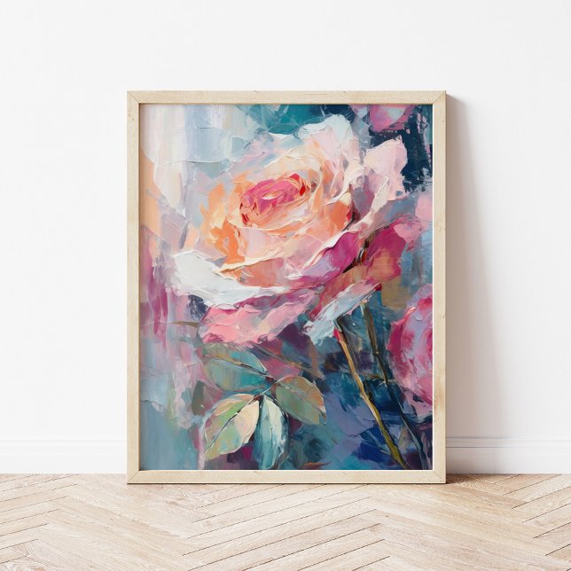 Poster Pastel Rose Peinture Abstraite moderne (Créateur téléchargé)