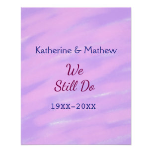 Poster Pastel rose violet Vow renouvellement anniversaire
