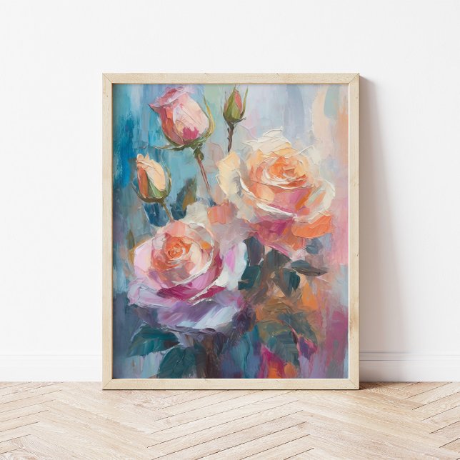 Poster Pastel Roses Art Floral Abstrait Moderne (Créateur téléchargé)