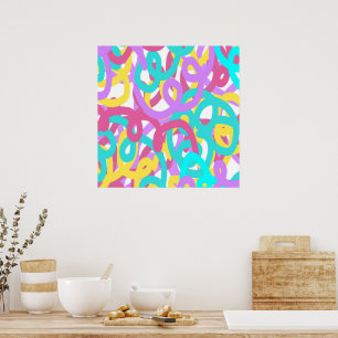 Poster Pastel Spirals Abstrait