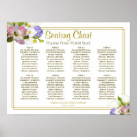 Pastel Spring Floral 8 Table Mariage Carte de sièg