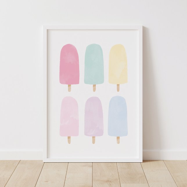 Poster Pastel Watercolor Popsicle Girls Room (Créateur téléchargé)