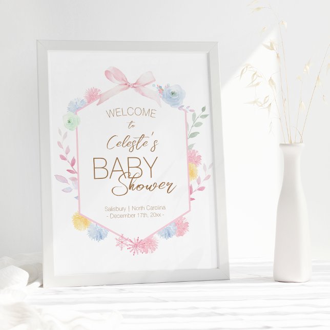 Poster Pastel Winter Wonderland Baby shower Bienvenue (Créateur téléchargé)