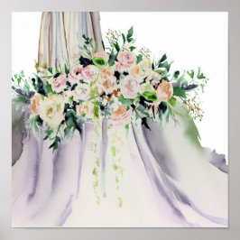 Poster Pastels doux, Bouquet en cascade nuptiale 2,