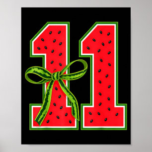 Poster Pastèque 11e anniversaire Filles 11 ans Été