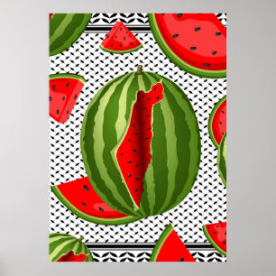 Poster Pastèque Palestine - Slice
