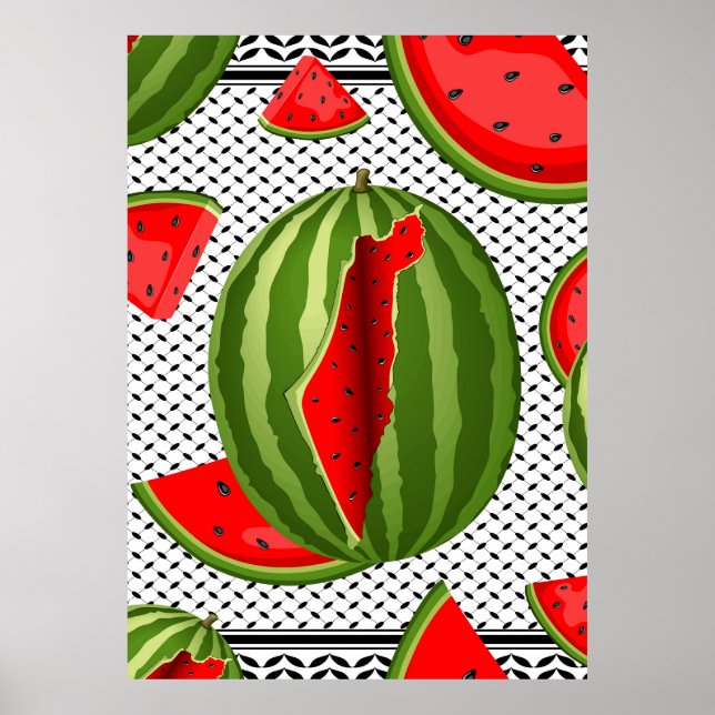 Poster Pastèque Palestine - Slice (Devant)