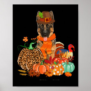 Poster Pasteur Allemand De Thanksgiving Avec La Poussette