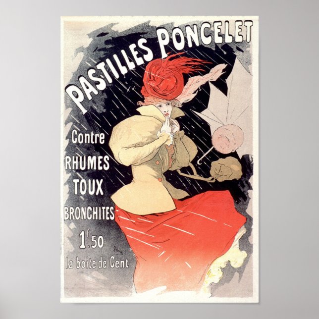 Poster Pastilles Poncellet Publicité Vintage française (Devant)