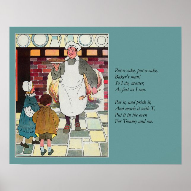 Poster Pat-a-cake, pat-a-cake, l'homme de Baker (Devant)
