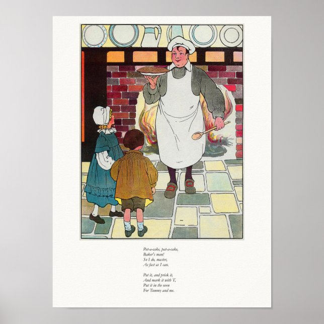Poster Pat-a-cake, pat-a-cake, l'homme de Baker (Devant)