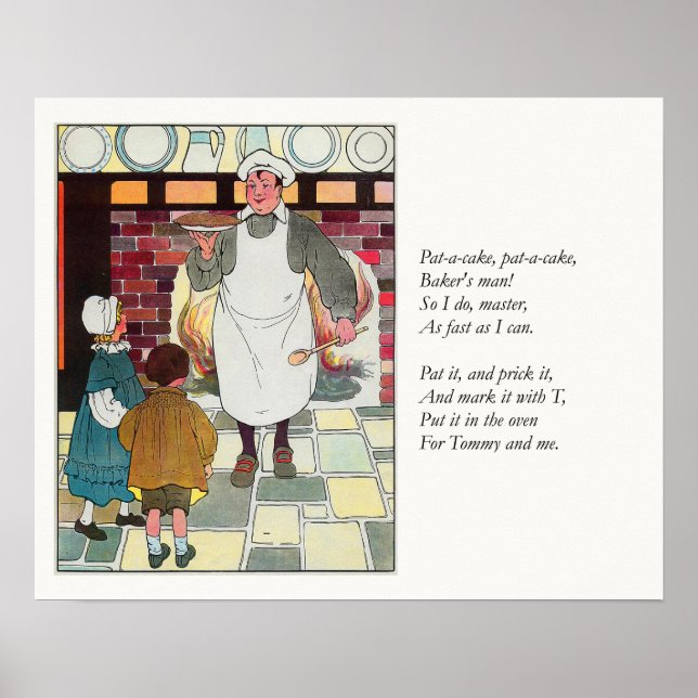 Poster Pat-a-cake, pat-a-cake, l'homme de Baker (Devant)