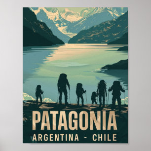 Poster Patagonia Argentine Chili Vintage voyage Place