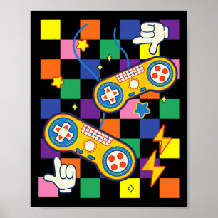 Poster Patchs de jeu vidéo en tissu esthétique Kidcore Al