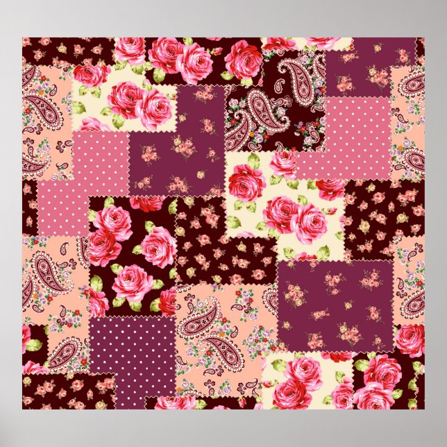 Poster Patchwork mignon Motif (Devant)